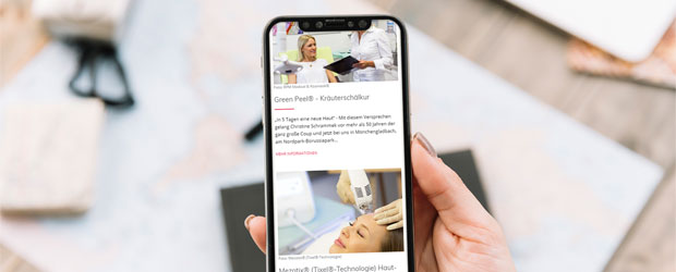 RPM Medical & Kosmetik Webseite auf einem Smartphone